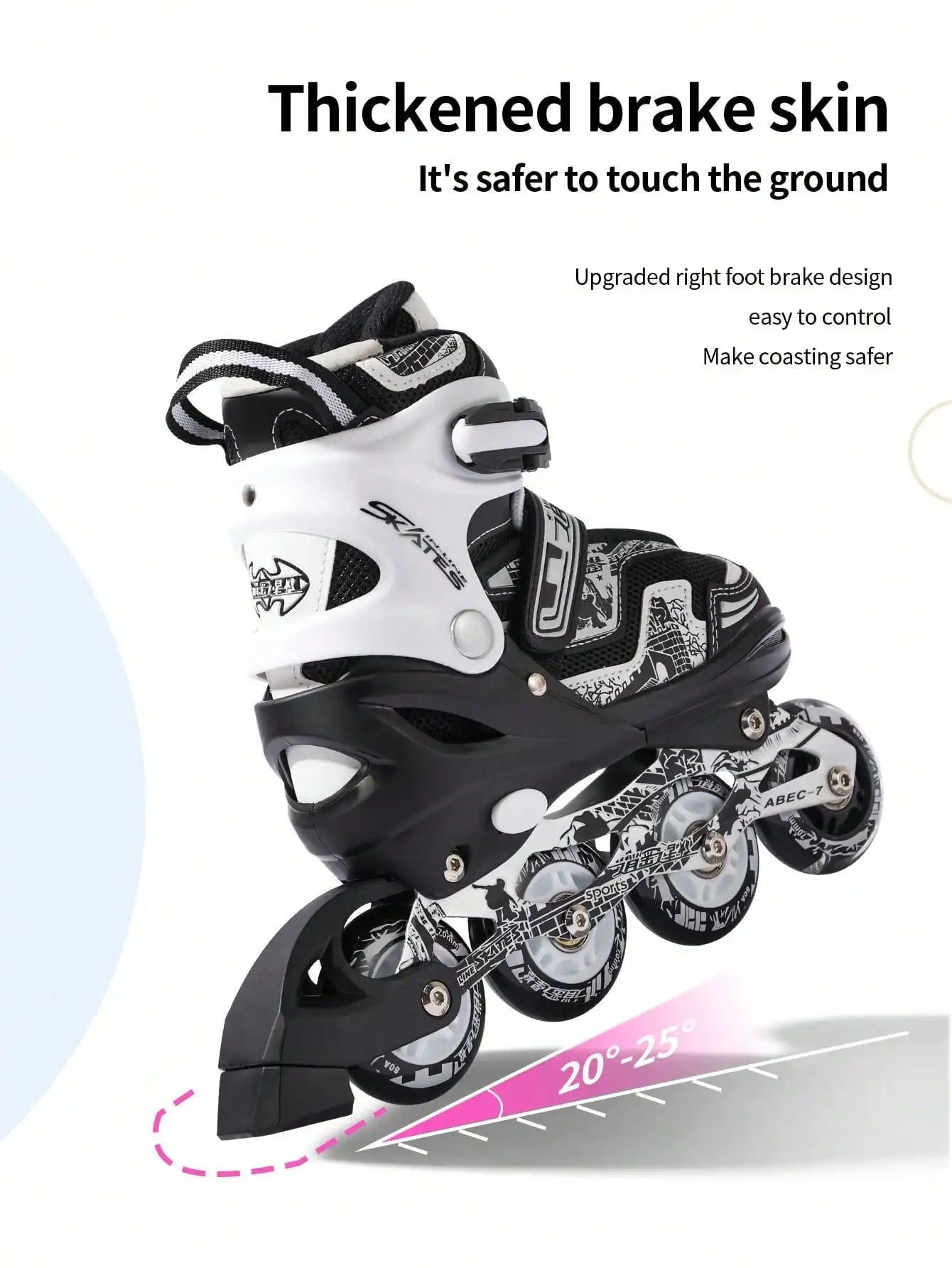 Adjustable Height In-line PU Roller Skates