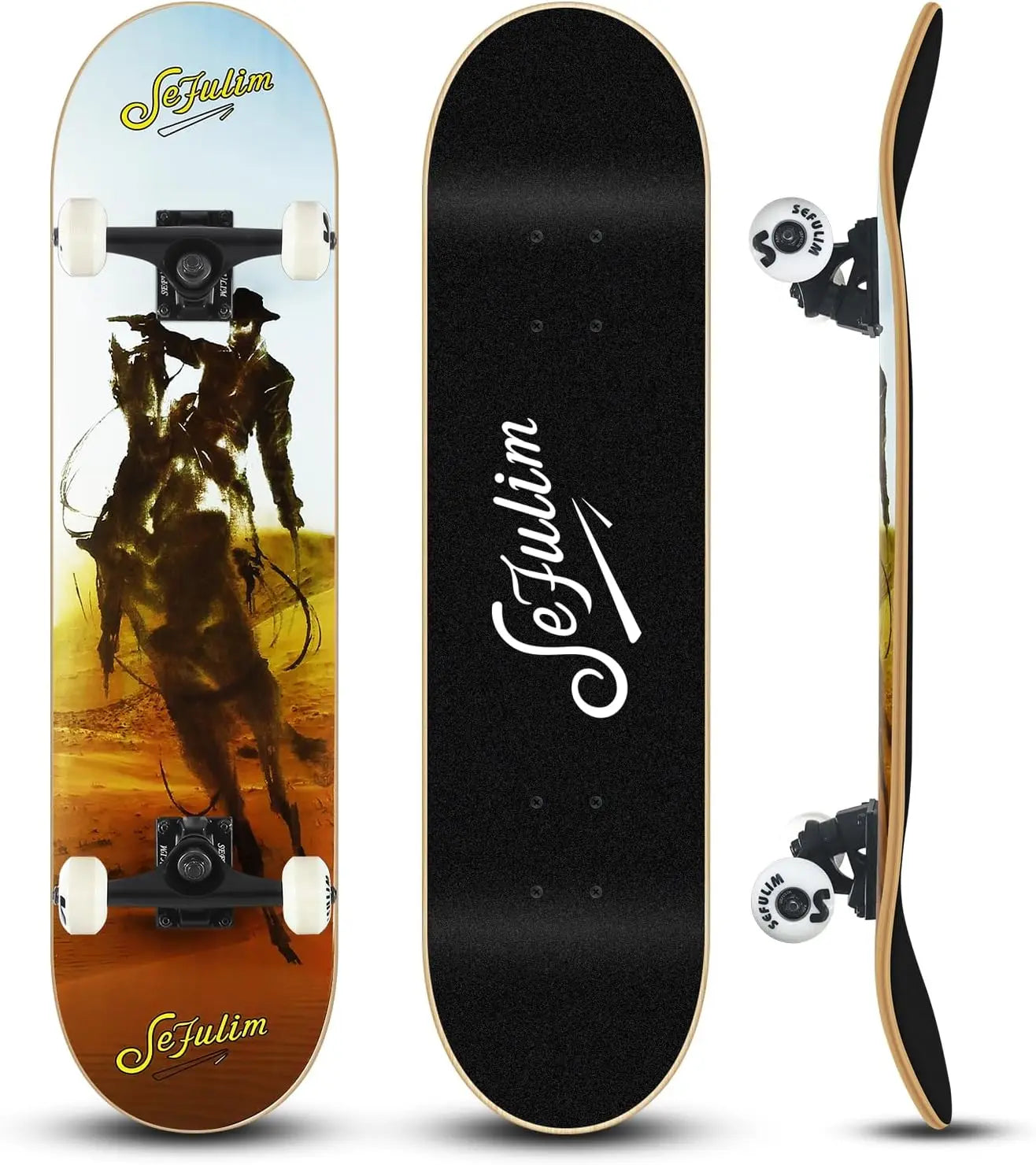 Cowboy Double Kick Deck Concave Cruiser Trick Skateboard