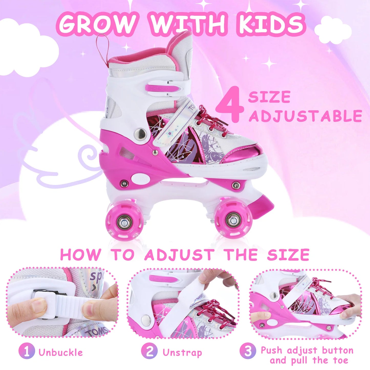 Adjustable Light Up Children's Roller Skate