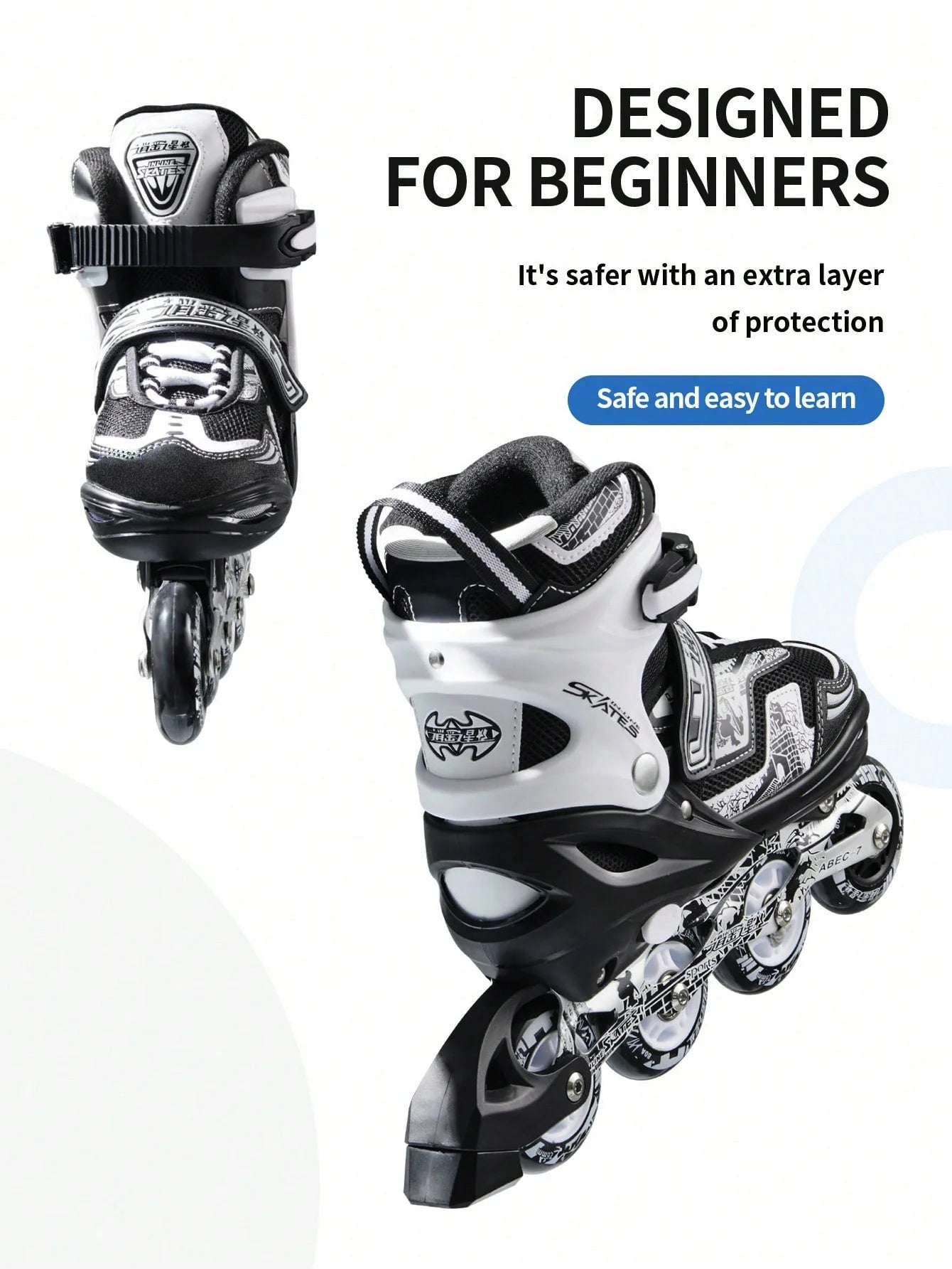 Adjustable Height In-line PU Roller Skates