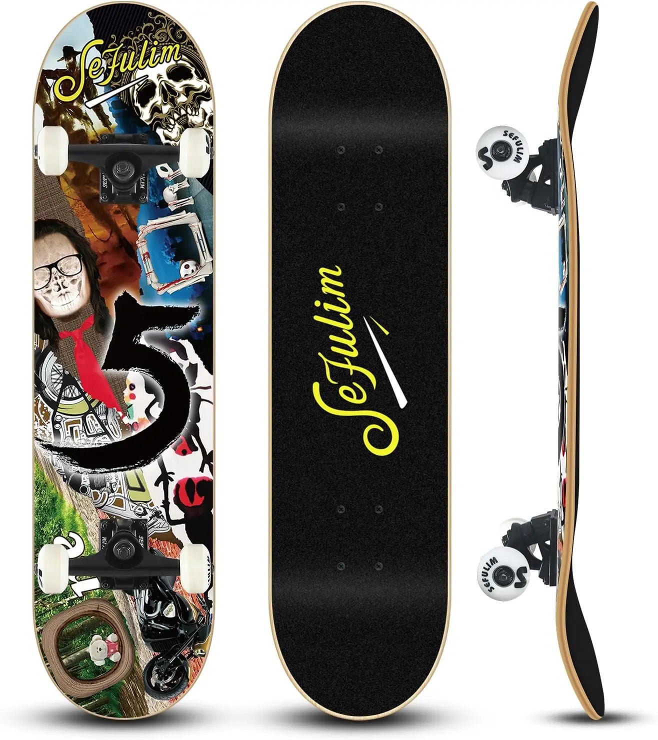 5th Anniv Double Kick Deck Concave Cruiser Trick Skateboard