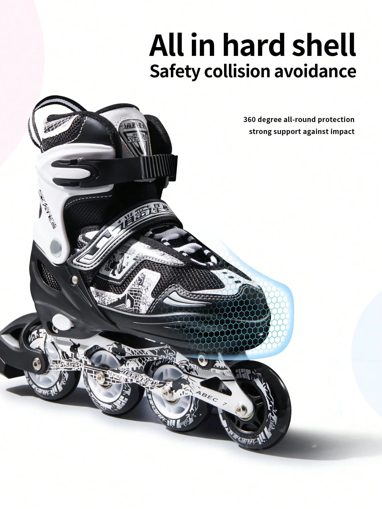 Adjustable Height In-line PU Roller Skates