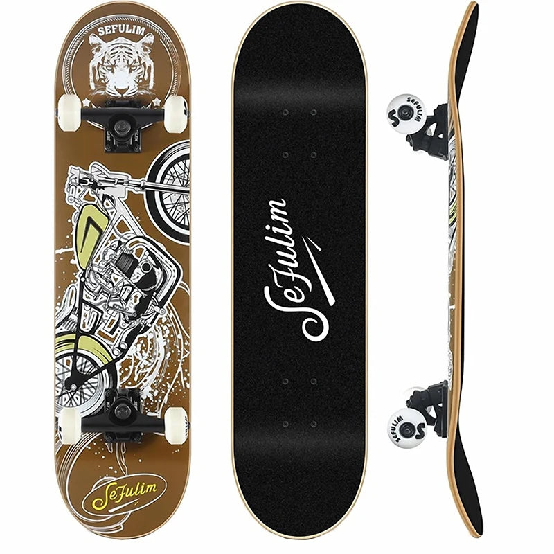 Joe Double Kick Deck Concave Cruiser Trick Skateboard