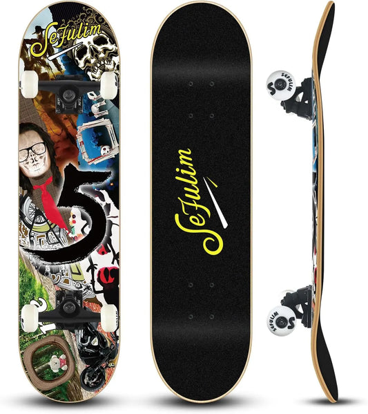 5th Anniv Double Kick Deck Concave Cruiser Trick Skateboard